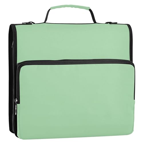 Celadon Ordner-Organizer mit Reißverschluss, 3,8 cm, 3-Ringbuch mit Schultergurt, für Schule, Portfolio, hält 500 Blatt von Joitme