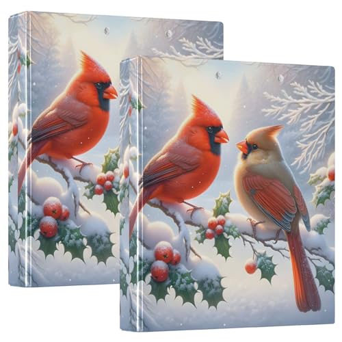 Christmas Cardinals Winter-Ordner mit 3 Ringen, 3,8 cm, für 200 Blatt, Tierdruck, Klemmbrett, runder Ring, robuster Ordner, 31,5 x 27 x 6 cm, 1 Stück Christmas Cardinals Winter-Ordner mit 3 Ringen, 3,8 cm, für 200 Blatt, Tierdruck, Klemmbrett, runder Ring, robuster Ordner, 31,5 x 27 x 6 cm, 1 Stück von Joitme