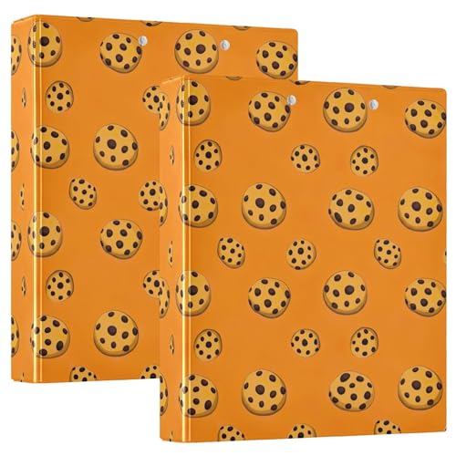 Custom Chocolate Cookies Orange 3,8 cm Ordner mit 3 Ringen für 200 Blatt Notizbuch, niedlicher runder Ringordner, 31,5 x 27 x 6 cm, 2 Stück Custom Chocolate Cookies Orange 3,8 cm Ordner mit 3 Ringen für 200 Blatt Notizbuch, niedlicher runder Ringordner, 31,5 x 27 x 6 cm, 2 Stück von Joitme