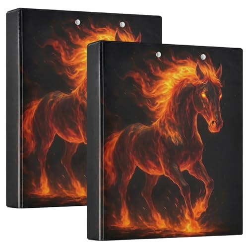 Custom Cool Horse Fire Binders, 3,8 cm, 3 Ringe für 200 Blatt, Klemmbrett, Ordner, Druck, runder Ring, robuster Ordner, 31,5 x 27 x 6 cm, 1 Stück Custom Cool Horse Fire Binders, 3,8 cm, 3 Ringe für 200 Blatt, Klemmbrett, Ordner, Druck, runder Ring, robuster Ordner, 31,5 x 27 x 6 cm, 1 Stück von Joitme
