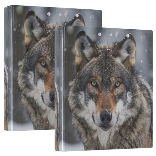 Custom Cool Snow Wolf 3,8 cm 3-Ringbücher für 200 Blatt 3-Ringordner, niedlicher runder Ringplaner, 31,5 x 27 x 6 cm, 2 Stück Custom Cool Snow Wolf 3,8 cm 3-Ringbücher für 200 Blatt 3-Ringordner, niedlicher runder Ringplaner, 31,5 x 27 x 6 cm, 2 Stück von Joitme