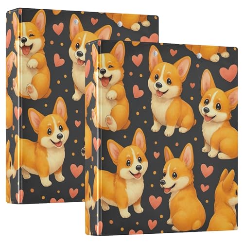 Custom Cute Corgi Dogs Playful Poses 3,8 cm 3-Ringordner für 200 Blatt Ordner, Notizbuch, Druck, runder Ringbuch, Büroordner, 31,5 x 27 x 6 cm, 1 Stück Custom Cute Corgi Dogs Playful Poses 3,8 cm 3-Ringordner für 200 Blatt Ordner, Notizbuch, Druck, runder Ringbuch, Büroordner, 31,5 x 27 x 6 cm, 1 Stück von Joitme