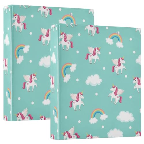 Custom Flying Unicorn Drei-Ringbuch, 3,8 cm, für 200 Blatt, Portfolio-Ring, niedlicher runder Ringbuch, 31,5 x 27 x 6 cm, 2 Stück Custom Flying Unicorn Drei-Ringbuch, 3,8 cm, für 200 Blatt, Portfolio-Ring, niedlicher runder Ringbuch, 31,5 x 27 x 6 cm, 2 Stück von Joitme
