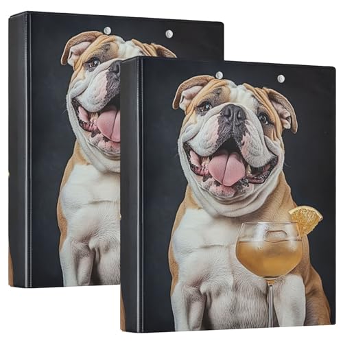 Custom Happy Bulldog Martini-Glas, 3 Ringe, 3,8 cm, Ordner für 200 Blatt, Klemmbrett, Ordner, Druck, runder Ring, Rezeptbuch, 31,5 x 27 x 6 cm, 1 Packung Custom Happy Bulldog Martini-Glas, 3 Ringe, 3,8 cm, Ordner für 200 Blatt, Klemmbrett, Ordner, Druck, runder Ring, Rezeptbuch, 31,5 x 27 x 6 cm, 1 Packung von Joitme