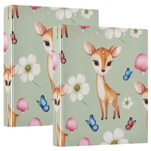 Cute Deer 3,8 cm 3-Ringordner für 200 Blatt, niedliche Portfolio-Ordner, runder Ringordner, 31,5 x 27 x 6 cm, 1 Packung Cute Deer 3,8 cm 3-Ringordner für 200 Blatt, niedliche Portfolio-Ordner, runder Ringordner, 31,5 x 27 x 6 cm, 1 Packung von Joitme