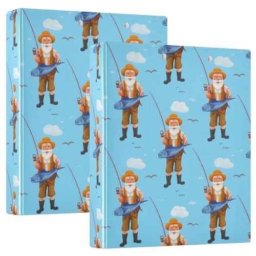Cute Fisherman Ordner mit 3 Ringen, 3,8 cm, für 200 Blatt, niedliches Klemmbrett, runder Ringbuch, 31,5 x 27 x 6 cm, 1 Packung Cute Fisherman Ordner mit 3 Ringen, 3,8 cm, für 200 Blatt, niedliches Klemmbrett, runder Ringbuch, 31,5 x 27 x 6 cm, 1 Packung von Joitme