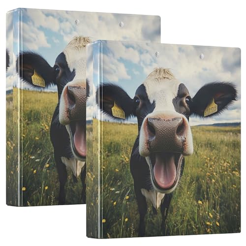 Cute Happy Cow 3 Ringordner 1 1/2 Zoll Halt 200 Blatt Premium Portfolio Ring Ring Planer Mappe, 31,5 x 27 x 6 cm, 2 Stück Cute Happy Cow 3 Ringordner 1 1/2 Zoll Halt 200 Blatt Premium Portfolio Ring Ring Planer Mappe, 31,5 x 27 x 6 cm, 2 Stück von Joitme
