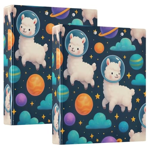 Cute Lamas Astronaut Blue 3,8 cm 3-Ringbücher für 200 Blatt, niedlicher Portfolio-Ring, runder Ring-Rezeptbuch, 31,5 x 27 x 6 cm, 1 Packung Cute Lamas Astronaut Blue 3,8 cm 3-Ringbücher für 200 Blatt, niedlicher Portfolio-Ring, runder Ring-Rezeptbuch, 31,5 x 27 x 6 cm, 1 Packung von Joitme
