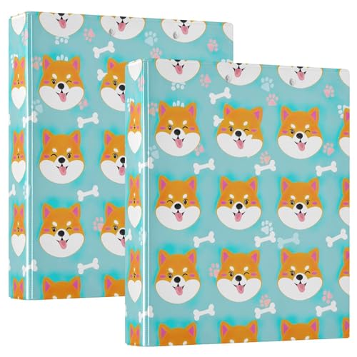 Cute Shiba Inu Dog Blue 3-Ringbuch, 3,8 cm, für 200 Blatt, niedliche Notizbuchordner, runder Ring, Präsentationsbuch, 31,5 x 27 x 6 cm, 2 Stück Cute Shiba Inu Dog Blue 3-Ringbuch, 3,8 cm, für 200 Blatt, niedliche Notizbuchordner, runder Ring, Präsentationsbuch, 31,5 x 27 x 6 cm, 2 Stück von Joitme