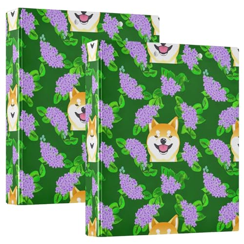 Cute Shiba Inu Dogs 3-Ring-Ordner mit 3 Ringen, 3,8 cm, für 200 Blatt, niedliche 3-Ring-Ordner, runder Ringordner, 31,5 x 27 x 6 cm, 1 Packung von Joitme