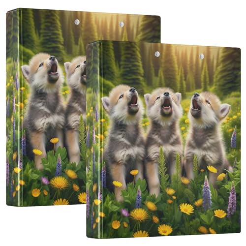 Cute Wolf Forest Green 3 Ringordner für 200 Blatt florales Tier-Notizbuch, Ordner, runder Ring, Präsentationsbuch, 31,5 x 27 x 6 cm, 1 Packung Cute Wolf Forest Green 3 Ringordner für 200 Blatt florales Tier-Notizbuch, Ordner, runder Ring, Präsentationsbuch, 31,5 x 27 x 6 cm, 1 Packung von Joitme