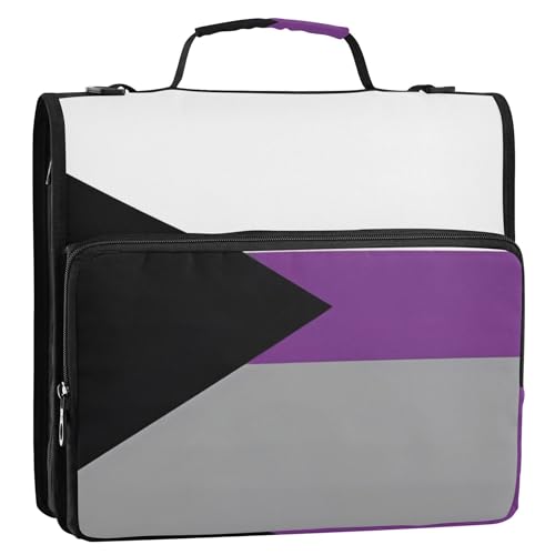 Demissexual Pride Flagge, sexuelle Identität, 3 Ringbücher, 3,8 cm, D-Ring-Reißverschluss, Ordner, Organizer, Mittelschule, Ordner, Tasche mit Gurt, lustige Aufbewahrungsmappe mit Griff Demissexual Pride Flagge, sexuelle Identität, 3 Ringbücher, 3,8 cm, D-Ring-Reißverschluss, Ordner, Organizer, Mittelschule, Ordner, Tasche mit Gurt, lustige Aufbewahrungsmappe mit Griff von Joitme