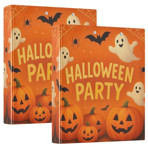 Drei-Ringordner mit Halloween-Kürbisen, 3,8 cm, für 200 Blatt, niedliches Notizbuch, Blumenmuster, runder Ring, robuster Ordner, 31,5 x 27 x 6 cm, 1 Stück Drei-Ringordner mit Halloween-Kürbisen, 3,8 cm, für 200 Blatt, niedliches Notizbuch, Blumenmuster, runder Ring, robuster Ordner, 31,5 x 27 x 6 cm, 1 Stück von Joitme