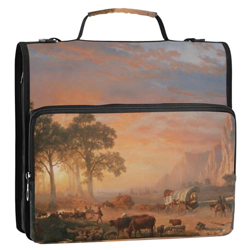 Druck-Ordner mit Reißverschluss, 3,8 cm, 3 Ringe, Querformat, Emigranten, einfarbig, Albert Bierstadt, Portfolio und Etui, Ringordner, Halter, Ordner mit Schultergurt für die Schule Druck-Ordner mit Reißverschluss, 3,8 cm, 3 Ringe, Querformat, Emigranten, einfarbig, Albert Bierstadt, Portfolio und Etui, Ringordner, Halter, Ordner mit Schultergurt für die Schule von Joitme