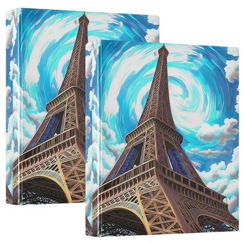 Eiffelturm-Ordner mit blauem Himmel, Wolken, 3,8 cm, 3 Ringe, 200 Blatt, Muster-Mappen, runder Ring-Präsentationsordner, 31,5 x 27 x 6 cm, 1 Stück Eiffelturm-Ordner mit blauem Himmel, Wolken, 3,8 cm, 3 Ringe, 200 Blatt, Muster-Mappen, runder Ring-Präsentationsordner, 31,5 x 27 x 6 cm, 1 Stück von Joitme