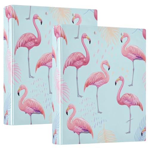 Elegante Flamingo-Mappen, 3 Ringe, 3,8 cm, für 200 Blatt, florales Portfolio-Ordner, runder Ring, Playbill Ordner, 31,5 x 27 x 6 cm, 2 Stück Elegante Flamingo-Mappen, 3 Ringe, 3,8 cm, für 200 Blatt, florales Portfolio-Ordner, runder Ring, Playbill Ordner, 31,5 x 27 x 6 cm, 2 Stück von Joitme