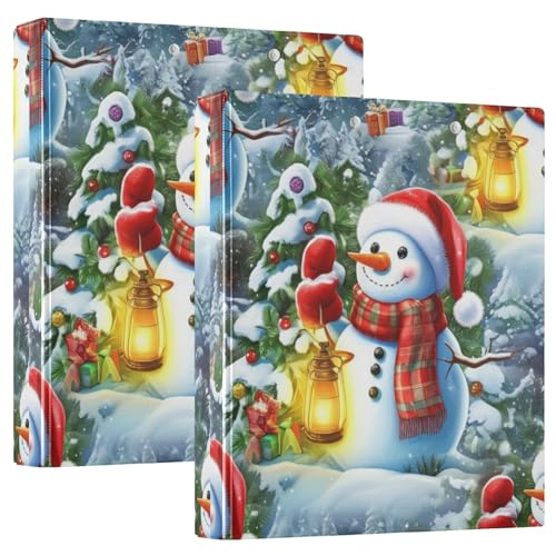 Fröhlicher Ordner mit Schneemann und Weihnachtsmann, 3,8 cm, 3 Ringe, 200 Blatt, lustige Portfolio-Ordner, runder Ringordner, 31,5 x 27 x 6 cm, 2 Stück Fröhlicher Ordner mit Schneemann und Weihnachtsmann, 3,8 cm, 3 Ringe, 200 Blatt, lustige Portfolio-Ordner, runder Ringordner, 31,5 x 27 x 6 cm, 2 Stück von Joitme