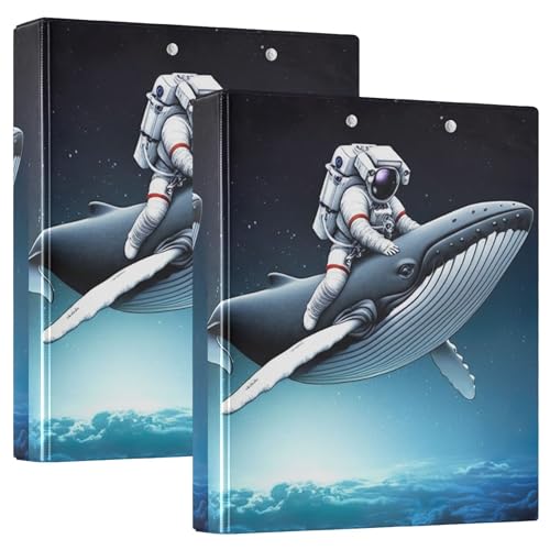 Funny Astronaut Reitwal 3,8 cm 3-Ringordner für 200 Blatt, niedliches Klemmbrett-Ordner, runder Ring, Spielrechnungsbuch, 31,5 x 27 x 6 cm, 1 Stück von Joitme