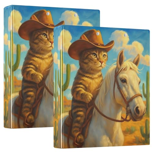 Funny Cat Cowboy Horse Ordner, 3,8 cm, 3 Ringe für 200 Blatt, niedliche 3-Ring-Ordner, runder Ringbuch, 31,5 x 27 x 6 cm, 1 Stück Funny Cat Cowboy Horse Ordner, 3,8 cm, 3 Ringe für 200 Blatt, niedliche 3-Ring-Ordner, runder Ringbuch, 31,5 x 27 x 6 cm, 1 Stück von Joitme