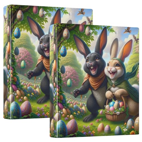 Funny Easter Bunnies Festive Art 3-Ringbuch, 3,8 cm, für 200 Blatt, ästhetischer Portfolio-Ring, runder Ring, Büroordner, 31,5 x 27 x 6 cm, 2 Stück Funny Easter Bunnies Festive Art 3-Ringbuch, 3,8 cm, für 200 Blatt, ästhetischer Portfolio-Ring, runder Ring, Büroordner, 31,5 x 27 x 6 cm, 2 Stück von Joitme