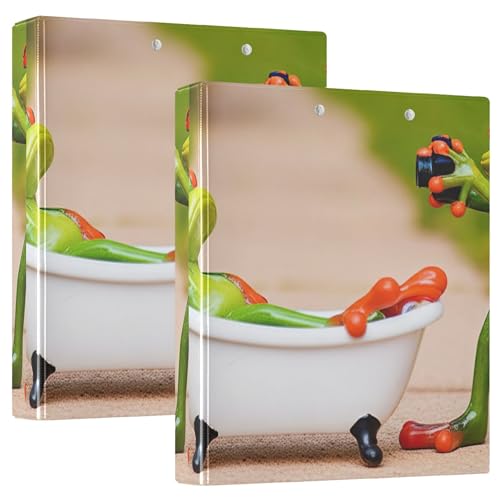 Funny Frogs 3,8 cm 3-Ringordner für 200 Blatt, niedliche Portfolio-Mappen, Blumenmuster, runder Ring-Rezeptbuch, 31,5 x 27 x 6 cm, 1 Packung Funny Frogs 3,8 cm 3-Ringordner für 200 Blatt, niedliche Portfolio-Mappen, Blumenmuster, runder Ring-Rezeptbuch, 31,5 x 27 x 6 cm, 1 Packung von Joitme