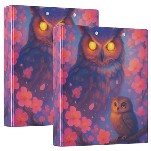 Funny Owl Glowing Eyes, 3,8 cm Ordner, 3 Ringe für 200 Blatt, Kunstdruck-Portfolio-Ordner, runder Ringordner, 31,5 x 27 x 6 cm, 1 Stück Funny Owl Glowing Eyes, 3,8 cm Ordner, 3 Ringe für 200 Blatt, Kunstdruck-Portfolio-Ordner, runder Ringordner, 31,5 x 27 x 6 cm, 1 Stück von Joitme
