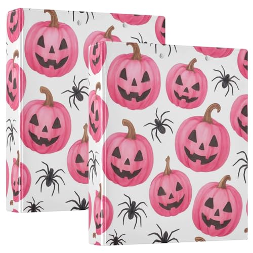 Funny Pink Pumpkins White Binders, 3,8 cm, 3 Ringe für 200 Blatt, niedliches Klemmbrett, runder Ringbuch, 31,5 x 27 x 6 cm, 2 Stück Funny Pink Pumpkins White Binders, 3,8 cm, 3 Ringe für 200 Blatt, niedliches Klemmbrett, runder Ringbuch, 31,5 x 27 x 6 cm, 2 Stück von Joitme