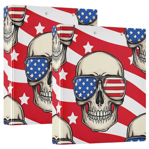 Funny Skull Red Stripes Drei-Ringbuch, 3,8 cm, für 200 Blatt, dekoratives Klemmbrett, Ringbuch, 31,5 x 27 x 6 cm, 2 Stück Funny Skull Red Stripes Drei-Ringbuch, 3,8 cm, für 200 Blatt, dekoratives Klemmbrett, Ringbuch, 31,5 x 27 x 6 cm, 2 Stück von Joitme