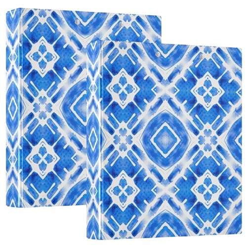 Geometrie-Töne, blau, 3,8 cm, 3-Ringordner, für 200 Blatt, niedliche Ordner, Portfolio, runder Ring-Büroordner, 31,5 x 27 x 6 cm, 1 Stück Geometrie-Töne, blau, 3,8 cm, 3-Ringordner, für 200 Blatt, niedliche Ordner, Portfolio, runder Ring-Büroordner, 31,5 x 27 x 6 cm, 1 Stück von Joitme