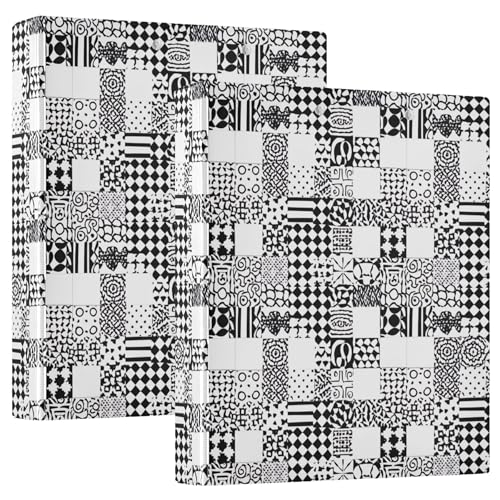 Geometrische 3 Ringbücher mit 3 Ringen, für 200 Blatt, niedliche Notizbuchordner, Blumenmuster, runder Ringbuch, 31,5 x 27 x 6 cm, 1 Stück Geometrische 3 Ringbücher mit 3 Ringen, für 200 Blatt, niedliche Notizbuchordner, Blumenmuster, runder Ringbuch, 31,5 x 27 x 6 cm, 1 Stück von Joitme