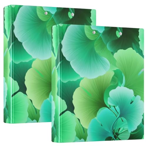 Ginkgo Leaves Ringbuch mit 3 Ringen, 3,8 cm, für 200 Blatt, niedliche Ordner, Portfolio, rund, 31,5 x 27 x 6 cm, 2 Stück Ginkgo Leaves Ringbuch mit 3 Ringen, 3,8 cm, für 200 Blatt, niedliche Ordner, Portfolio, rund, 31,5 x 27 x 6 cm, 2 Stück von Joitme