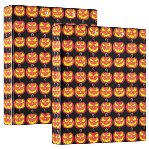 Glowing Orange Pumpkin Faces 3 Ring 3,8 cm Ordner für 200 Blatt, niedliches Klemmbrett, runder Ringbuch, 31,5 x 27 x 6 cm, 2 Stück Glowing Orange Pumpkin Faces 3 Ring 3,8 cm Ordner für 200 Blatt, niedliches Klemmbrett, runder Ringbuch, 31,5 x 27 x 6 cm, 2 Stück von Joitme
