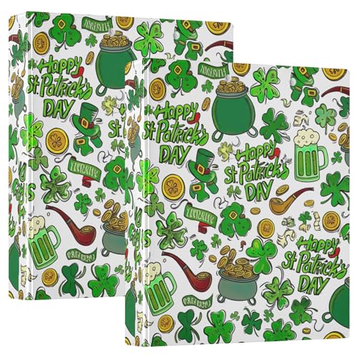 Green St Kleeblätter mit 3 Ringen, 3,8 cm, für 200 Blatt, Tierdruck, Klemmbrett, runder Ringbuch, 31,5 x 27 x 6 cm, 2 Stück von Joitme