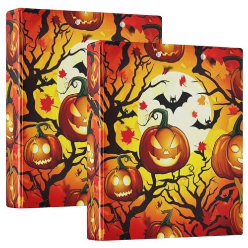Halloween-Laterne, Kürbisse, Fledermäuse, 3,8 cm, 3 Ringordner, für 200 Blatt, niedliche 3-Ring-Ordner, runder Ringbuch, 31,5 x 27 x 6 cm, 2 Stück Halloween-Laterne, Kürbisse, Fledermäuse, 3,8 cm, 3 Ringordner, für 200 Blatt, niedliche 3-Ring-Ordner, runder Ringbuch, 31,5 x 27 x 6 cm, 2 Stück von Joitme