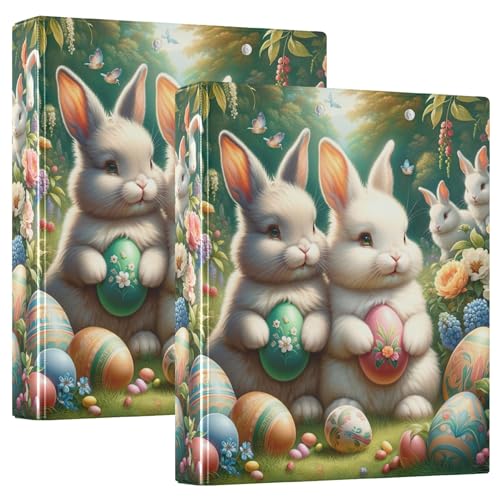 Happy Bunnies Ostereiersuche, 3,8 cm, 3-Ringordner, für 200 Blatt, niedliche 3-Ring-Ordner, runder Ringordner, 31,5 x 27 x 6 cm, 2 Stück Happy Bunnies Ostereiersuche, 3,8 cm, 3-Ringordner, für 200 Blatt, niedliche 3-Ring-Ordner, runder Ringordner, 31,5 x 27 x 6 cm, 2 Stück von Joitme