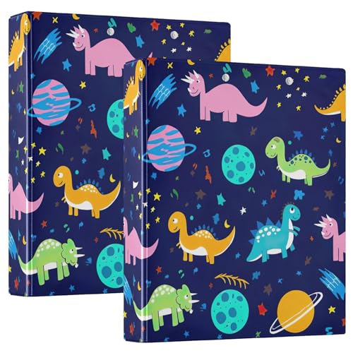 Individuelle bunte Dinosaurier-Weltraumplaneten, 3,8 cm, 3 Ringe, 200 Blatt, 3 Ringordner, niedlich, rund, 31,5 x 27 x 6 cm, 2 Stück Individuelle bunte Dinosaurier-Weltraumplaneten, 3,8 cm, 3 Ringe, 200 Blatt, 3 Ringordner, niedlich, rund, 31,5 x 27 x 6 cm, 2 Stück von Joitme