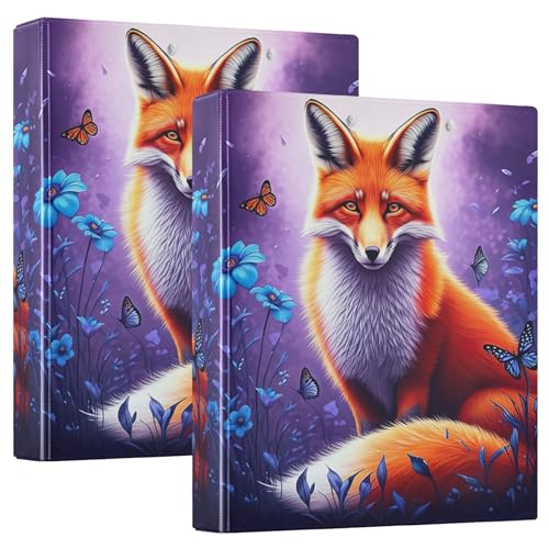 Klemmbrett mit 3 Ringen, 3,8 cm, Motiv: Fuchs, Blumen, Schmetterlinge, 31,5 x 27 x 6 cm, 2 Stück Klemmbrett mit 3 Ringen, 3,8 cm, Motiv: Fuchs, Blumen, Schmetterlinge, 31,5 x 27 x 6 cm, 2 Stück von Joitme