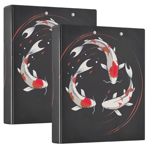 Koi Fish Swim 3-Ringbuch, 3,8 cm, für 200 Blatt, Klemmbrett mit Blumenmuster, runder Ring, Rezeptbuch, 31,5 x 27 x 6 cm, 2 Stück Koi Fish Swim 3-Ringbuch, 3,8 cm, für 200 Blatt, Klemmbrett mit Blumenmuster, runder Ring, Rezeptbuch, 31,5 x 27 x 6 cm, 2 Stück von Joitme