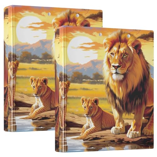Lions Familie afrikanische drei Ringbücher 1,5 Zoll hält 200 Blatt floral Notizblock Ordner Runde Ringordner für Spielzettel, 31 x 27 x 6 cm, 2er-Pack Lions Familie afrikanische drei Ringbücher 1,5 Zoll hält 200 Blatt floral Notizblock Ordner Runde Ringordner für Spielzettel, 31 x 27 x 6 cm, 2er-Pack von Joitme