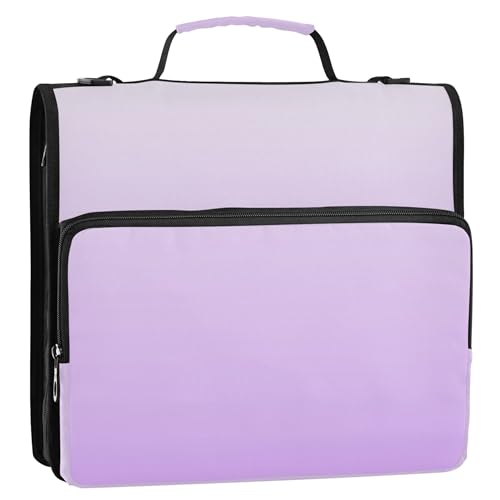 Magnolia Mauve Farbverlauf, Ombré-Ordner, Reißverschluss, Organizer, 3,8 cm, D-Ringbücher mit Riemen, mittlere Schultasche, Aufbewahrung, Portfolio-Etui mit Griff Magnolia Mauve Farbverlauf, Ombré-Ordner, Reißverschluss, Organizer, 3,8 cm, D-Ringbücher mit Riemen, mittlere Schultasche, Aufbewahrung, Portfolio-Etui mit Griff von Joitme