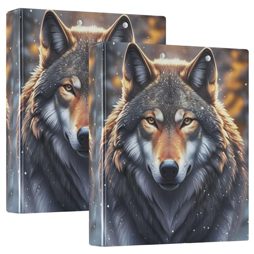 Majestic Grey Wolf Wild Winter 3,8 cm Ordner mit 3 Ringen für 200 Blatt, dekorative Portfolio-Mappen, runder Ring, Spielrechnbuch, 31,5 x 27 x 6 cm, 2 Stück Majestic Grey Wolf Wild Winter 3,8 cm Ordner mit 3 Ringen für 200 Blatt, dekorative Portfolio-Mappen, runder Ring, Spielrechnbuch, 31,5 x 27 x 6 cm, 2 Stück von Joitme
