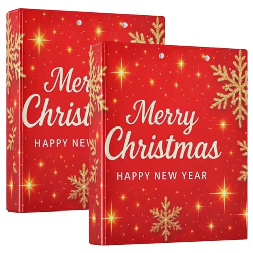 Merry Christmas Ringordner mit 3 Ringen, 3,8 cm, für 200 Blatt, niedliche Notizbuchordner, Blumenmuster, rund, 31,5 x 27 x 6 cm, 1 Stück Merry Christmas Ringordner mit 3 Ringen, 3,8 cm, für 200 Blatt, niedliche Notizbuchordner, Blumenmuster, rund, 31,5 x 27 x 6 cm, 1 Stück von Joitme