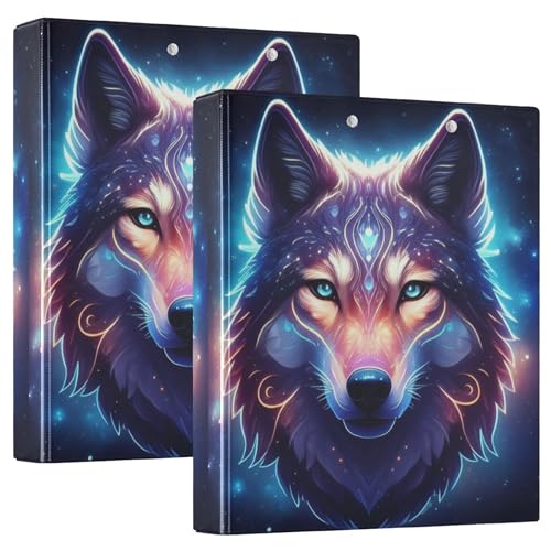 Mystical Wolf Face Cosmic Nebula Elements Ordner, 3,8 cm, 3 Ringe für 200 Blatt, niedliches Klemmbrett, Blumenmuster, runder Ringplaner, 31,5 x 27 x 6 cm, 1 Stück Mystical Wolf Face Cosmic Nebula Elements Ordner, 3,8 cm, 3 Ringe für 200 Blatt, niedliches Klemmbrett, Blumenmuster, runder Ringplaner, 31,5 x 27 x 6 cm, 1 Stück von Joitme