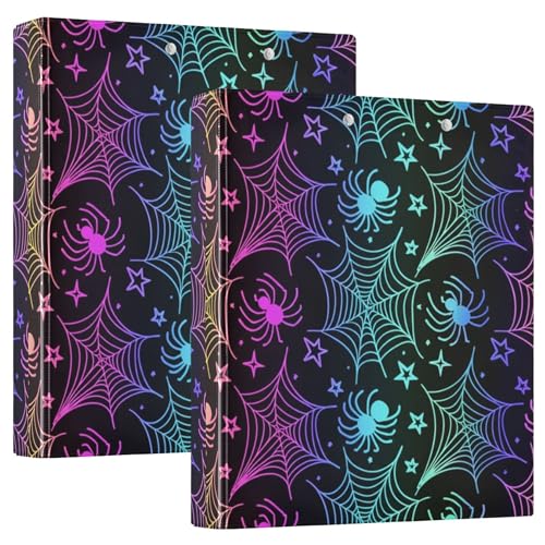 Neon-Regenbogen-Spinnennetze, 3,8 cm, 3-Ringbücher für 200 Blatt, ausgefallene 3-Ringordner, runder Ringbuch, 31,5 x 27 x 6 cm, 1 Packung Neon-Regenbogen-Spinnennetze, 3,8 cm, 3-Ringbücher für 200 Blatt, ausgefallene 3-Ringordner, runder Ringbuch, 31,5 x 27 x 6 cm, 1 Packung von Joitme