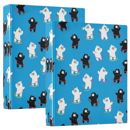 Niedliche Cartoon-Bären, weiß, 3,8 cm, 3-Ringordner, für 200 Blatt, Premium-Klemmbrett, runder Ringbuch, 31,5 x 27 x 6 cm, 1 Packung Niedliche Cartoon-Bären, weiß, 3,8 cm, 3-Ringordner, für 200 Blatt, Premium-Klemmbrett, runder Ringbuch, 31,5 x 27 x 6 cm, 1 Packung von Joitme