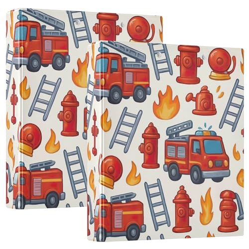Niedliche Cartoon-Feuerwehrautos, rot, 3,8 cm, 3-Ringordner, für 200 Blatt, niedlicher Druck, 3-Ring-Ordner, runder Ringordner, 31,5 x 27 x 6 cm, 1 Packung Niedliche Cartoon-Feuerwehrautos, rot, 3,8 cm, 3-Ringordner, für 200 Blatt, niedlicher Druck, 3-Ring-Ordner, runder Ringordner, 31,5 x 27 x 6 cm, 1 Packung von Joitme