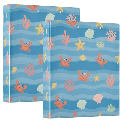 Niedliche Cartoon-Krabben, 3,8 cm, 3-Ringbücher für 200 Blatt, Portfolio, niedlicher runder Ringplaner, 31,5 x 27 x 6 cm, 2 Stück Niedliche Cartoon-Krabben, 3,8 cm, 3-Ringbücher für 200 Blatt, Portfolio, niedlicher runder Ringplaner, 31,5 x 27 x 6 cm, 2 Stück von Joitme
