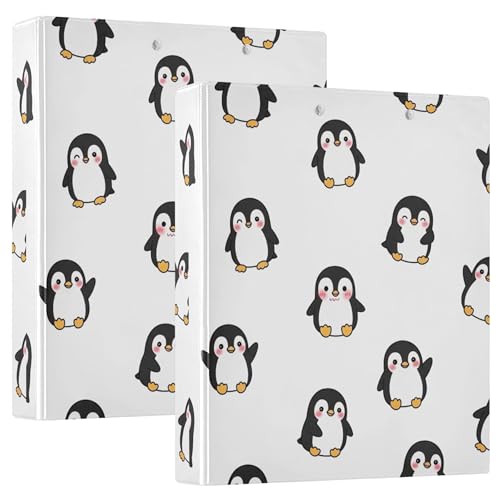 Niedliche Cartoon-Pinguine, weiß, 3,8 cm, 3 Ringe, für 200 Blatt, Malerei, 3 Ringordner, runder Ring, Rezeptbuch, 31,5 x 27 x 6 cm, 2 Stück Niedliche Cartoon-Pinguine, weiß, 3,8 cm, 3 Ringe, für 200 Blatt, Malerei, 3 Ringordner, runder Ring, Rezeptbuch, 31,5 x 27 x 6 cm, 2 Stück von Joitme