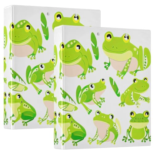 Niedliche grüne Froschblätter, 3,8 cm, 3-Ringordner für 200 Blatt, trendiges Klemmbrett, runder Ring, robuster Ordner, 31,5 x 27 x 6 cm, 2 Stück Niedliche grüne Froschblätter, 3,8 cm, 3-Ringordner für 200 Blatt, trendiges Klemmbrett, runder Ring, robuster Ordner, 31,5 x 27 x 6 cm, 2 Stück von Joitme