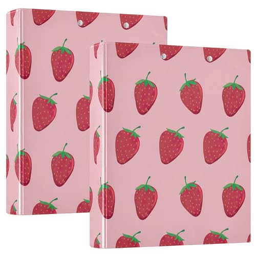 Niedliche rosa Erdbeere, 3,8 cm, 3 Ringordner, für 200 Blatt, niedliches Klemmbrett, runder Ring, Rezeptbuch, 31,5 x 27 x 6 cm, 2 Stück Niedliche rosa Erdbeere, 3,8 cm, 3 Ringordner, für 200 Blatt, niedliches Klemmbrett, runder Ring, Rezeptbuch, 31,5 x 27 x 6 cm, 2 Stück von Joitme